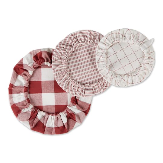 DII® Assorted Barn Red Farmhouse Woven Dish Cover Set